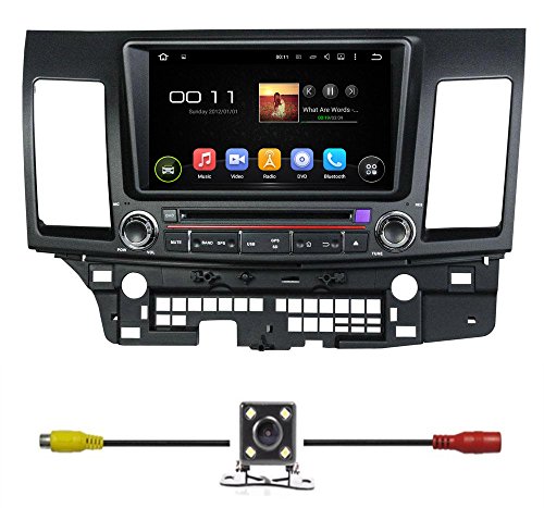 BlueLotus 8" Android 5.1 Quad Core Car DVD GPS Navigation for Mitsubishi Lancer 2008 2009 2010 2011 2012 2013 w/Radio+RDS+Bluetooth+WIFI+SWC+AUX In +Free Backup Camera + US Map