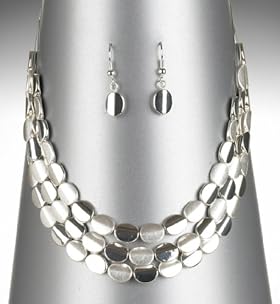 Silver Plated Slinky Nuggets Necklace 