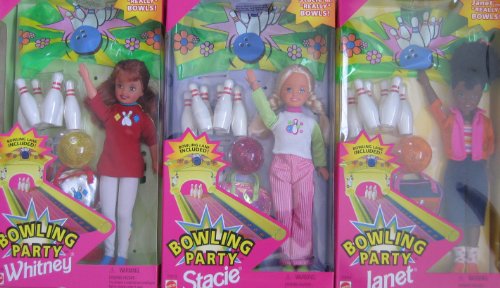 Barbie COMPLETE Set BOWLING PARTY STACIE Doll, Bowling Party JANET Doll AA, & Bowling Party WHITNEY Doll (1998)