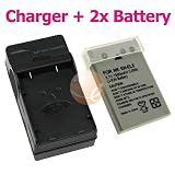 2 Nikon EN-EL5 / ENEL5 / CP1 Replacement Battery + Battery Charger Combo Pack FOR Nikon CoolPix 3700 / 4200 / 5200 / 5900 / 7900 / P100 / P3 / P4 / P5000 / P5100 / P6000 / P80 / P90 / S10 Digital SLR Camera