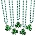 Prextex 12 Piece St Patrick's Beaded Shamrock Charmed Necklaces With Shamrock Pin