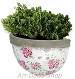 Esschert Design USA Aged Ceramic Rose Print Half Round Wall Planter