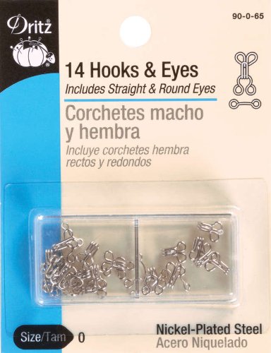 Dritz Hooks & Eyes Nickel Size 0