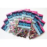 BULK CRAFT SEQUINS 5mm cup ~ Asstd MIXED COLORS ~ 9600 pieces (12 packs, 800 per pack)