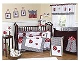 Red & White Polka Dot Ladybug Baby Bedding 9pc Crib Set