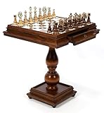 Sorrento Luxury 24K Gold/Silver Plated Chessmen & Monticello Table From Italy