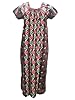 Womans Kaftans Brown Floral Print Cotton Caftan Evening Nighty Dress Large