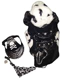 51oe7RlRwkL. SL160  Pet Village Motor Dog Black Pleather Outfit 3 Piece Dog Clothing Hanging Set, LG/XL