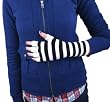 New Gothic Black White Striped Fingerless Knit Cut Off Gloves Goth Punk Emo Golves Punk Perfect addition to your Gothic, Punk, or Rockabilly wardrobe.