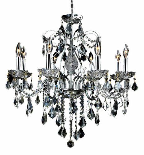 Best Buy Elegant Lighting 2015D26C/RC St. Francis 23-Inch High 8-Light Chandelier, Chrome Finish with Crystal (Clear) Royal Cut RC Crystal