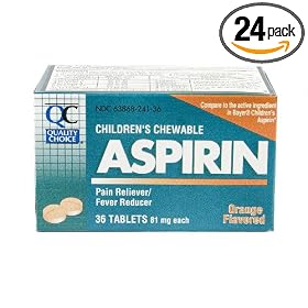 Quality Choice Children's Chewable Orange Flavored 81mg. Boxes (Pack of 24) Quality Choice Children's Chewable Orange Flavored 81mg. Boxes (Pack of 24)