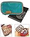 JAVOedge Double Sided Makeup Cosmetic Bag and Jewelry Travel Multi-Function Organizer (Turquoise)