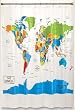 Home World Map Shower Curtain Home World Map Shower Curtain
