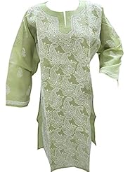 Cotton Floral Print Paisley Embroidered Slit Summer Tunic 