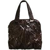 Kale Tate Satchel in Raven Patent Wrinkled Leather