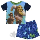 Shrek, Donkey and Puss n Boots Shorty Pajamas for Toddler Boys