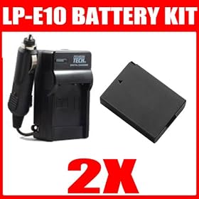Must Have Accessories Kit For Canon EOS Rebel T3 1100D Digital Camera Includes Extended Replacement LP-E10 Battery + Ac/Dc Travel Charger