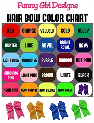 Design Your Own CUSTOM Jumbo Elastic Ponytail CHEER BOW with Your Team or School Colors Glitter Font! Great for Competitions 7.5 Inches Long From Funny Girl Designs