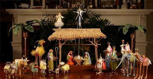 Patience Brewster Krinkles 24-Piece Christmas Nativity Set with Figures