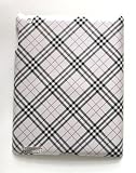 Silver Criss Cross Pattern iPad 2 Protective Back Case Cover / Textured Canvas