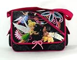 Disney Tinker Bell Full Size Black & Pink Messenger Bag Featuring the Fairies