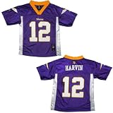 Children / Boys NFL Minnesota Vikings Harvin #12 Athletic Comfortable Fit Short Sleeve Jersey Shirt - Purple (Size: 7)