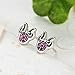 Presentski Sterling Silver Minnie Mickey Mouse Stud Earrings Fuchsia Color