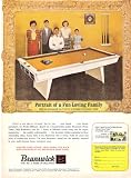 Brunswick Pool Table 1965 Original Print Advertisement