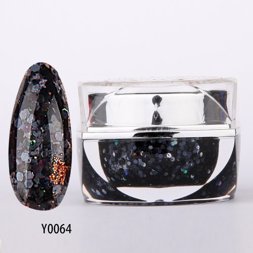 nail_world365 20ML 0.8OZ High Quality Soak Off UV Gel Shiny Colors Glitter Powder Nail Art Builder Gel 064