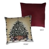 Famous Maker Christmas Tree Filled with Toys Tapestry Decorator Pillow
