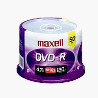 Maxell 16x 4.7 GB DVD-R Spindle (50 Discs)