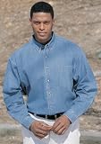 8 oz. 100% Heavyweight Cotton Denim Stonewashed Long Sleeve Shirt (Regular and Big & Tall Sizes)