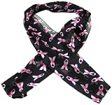 Pink Ribbon Breast Cancer Awareness Neck Scarf Black