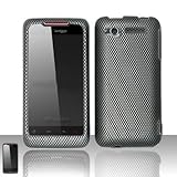 Rubberized Black Grey Carbon Fiber Check Snap on Design Case Hard Case Skin ....