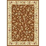 KAS Oriental Rugs. Inc. Alexandria 2 x 3 Alexandria Chocolate/Ivory Allover Floral Vine Area Rug