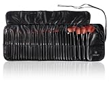 Shany Super Professional Brush Set with Leather Pouch, 32 Count