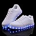 KALEIDO Unisex USB Charging 7 Colors LED Sport Shoes Flashing Fashion Sneakers Light Up Sport Shoes (9.5 B(M) US Women/6.5 D(M) US Men, White)