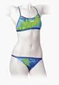 Blue / Green Women's Two Piece Crossback Rip Tide Swimsuit (Size 36)