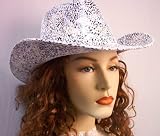 DISCONTINUED Fuzzy Cowboy Hat with Black and Gold Animal Print Detail