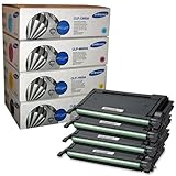 Set of Four Genuine Samsung Toner Cartridges: CLP-K600A, CLP-C600A, CLP-Y600A, CLP-M600A for Samsung CLP-600, CLP-600, CLP-650, CLP-650N