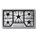 Thermador : SGS365FS 36 Gas Cooktop with 5 Star Burners - Stainless Steel w/ Blue Indicator Lights