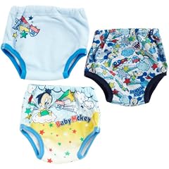 DISNEY・BABY ベビーミッキー 幼児 3枚組み3層トレパン サックス パイル A1301-80