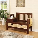 Espresso Accent Bench with Storage Baskets by Coaster Furniture