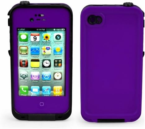 Napama Iphone 4 4s Case Waterproof Dirtproof SnowProof Protection Cover (Purple)
