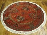 411 x 411 Red Persian Meshkabad Round Rug