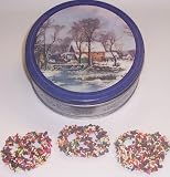 Scott's Cakes 1 lb. Dark Chocolate Covered Pretzel with Chocolate Chips & Jimmies in a Homestead Tin