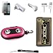 Pink Portable Hard Cover Shell with Integrated Speakers & Silicone Cassette Skin for New Apple iPod Touch 4 ( 4th Generation 8GB 16GB 32GB ) + Includes a USB Travel Car Charger, a USB Home Charger and a USB Data Sync Cable + Includes Anti Glare Screen Protector Guard