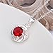 NYKKOLA Jewellery Hot Fashion Silver Beautiful Crystal Ruby Pendant Necklace