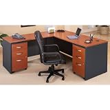 Auburn Maple and Graphite Reversible LDesk Auburn Maple/Graphite Gray