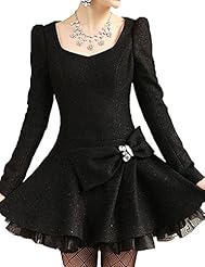  Polyester/Wool Skater Dress  With a Bow(s)